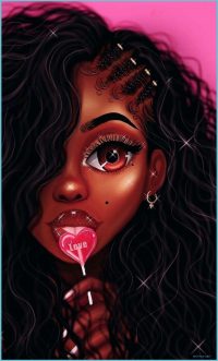 Black Girl Cartoon Wallpaper 2