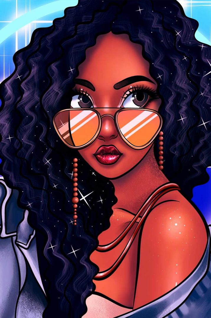 Black Girl Cartoon Wallpaper 1