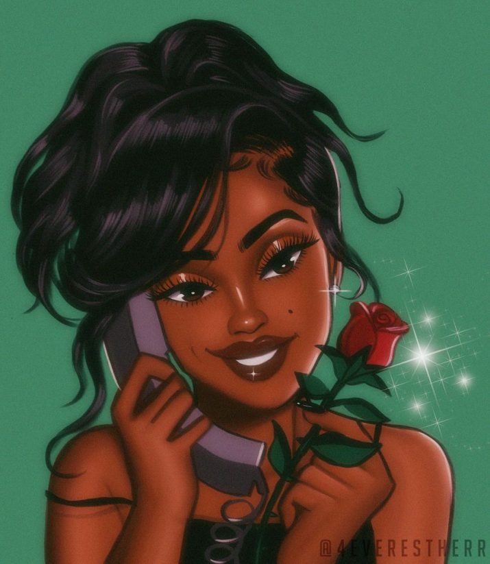 Black Girl Cartoon Wallpaper 1