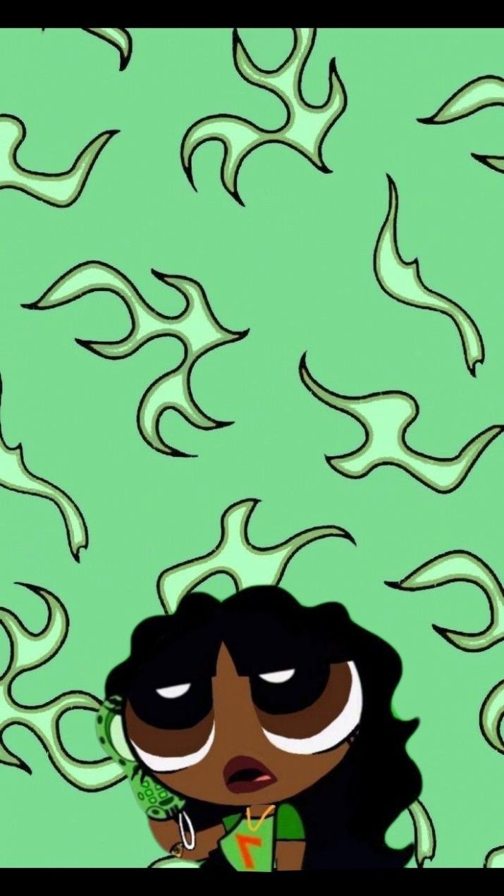 Black Girl Cartoon Wallpaper 1