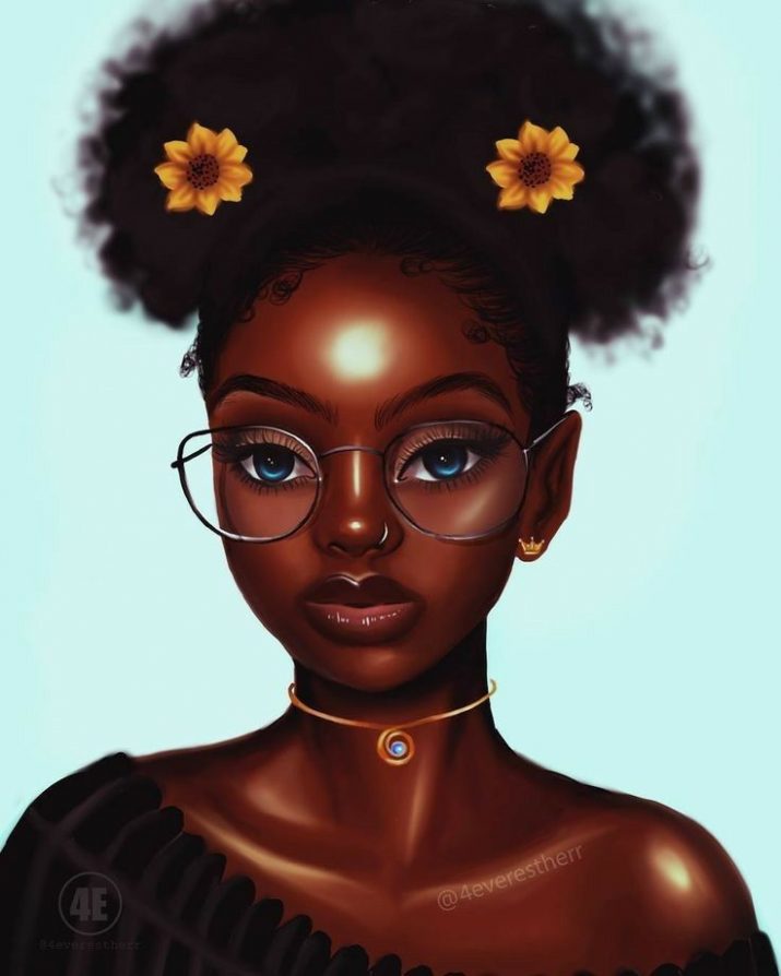 Black Girl Cartoon Wallpaper 1