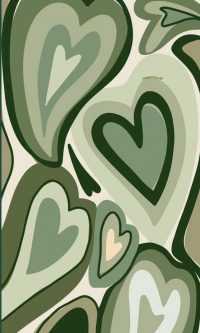 Heart Sage Green Wallpaper
