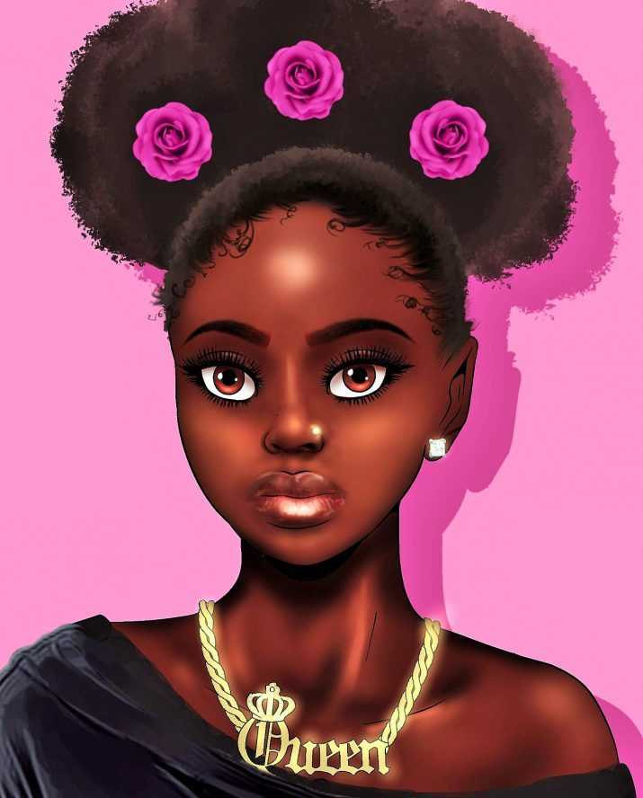 Queen Black Girl Cartoon Wallpaper 1