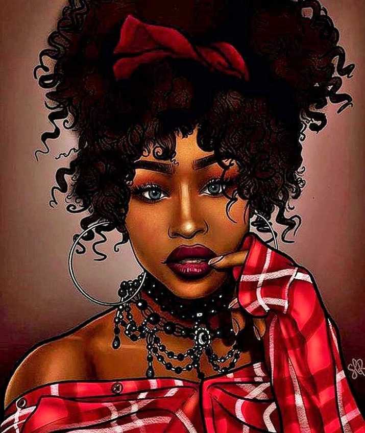 Cute Black Girl Cartoon Wallpaper 1