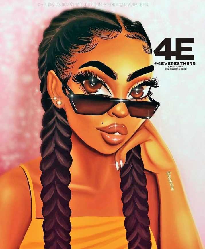 4k Black Girl Cartoon Wallpaper 1