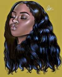 Kiss Black Girl Cartoon Wallpaper 20