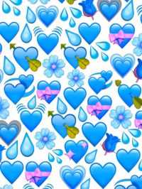 Emoji Blue Heart Wallpaper 5