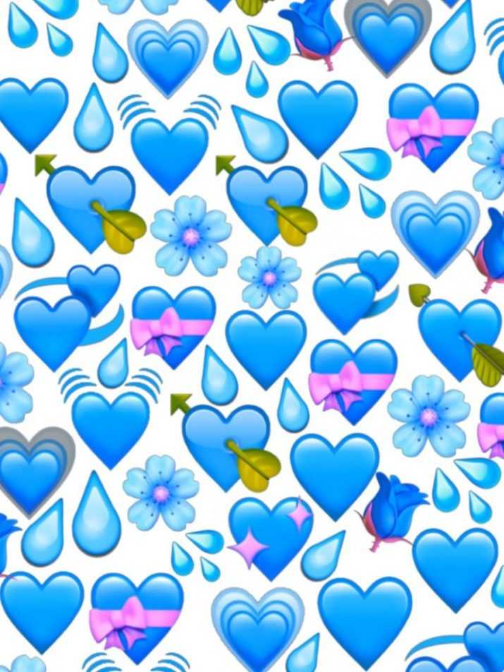 Emoji Blue Heart Wallpaper 1