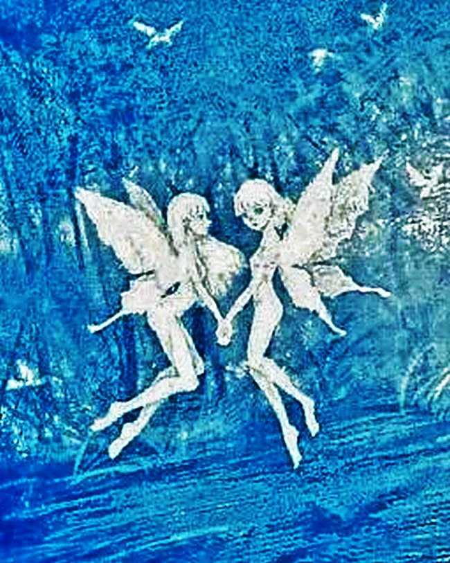 Blue Fairy Grunge Wallpaper 1