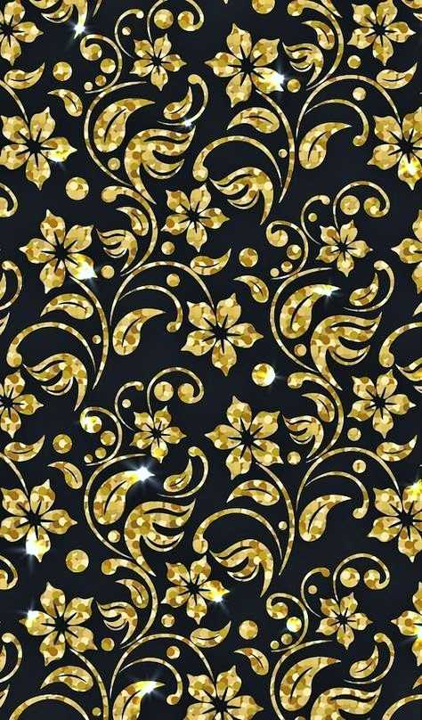 Gold Floral Wallpaper 1