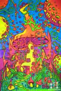 Pastel Trippy Mushroom Wallpaper 9