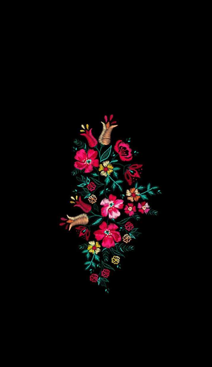 Flowers Black Wallpaper For Girls 1