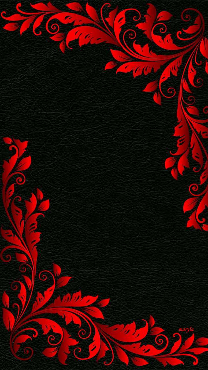 Leaf Black And Red Wallpaper 1