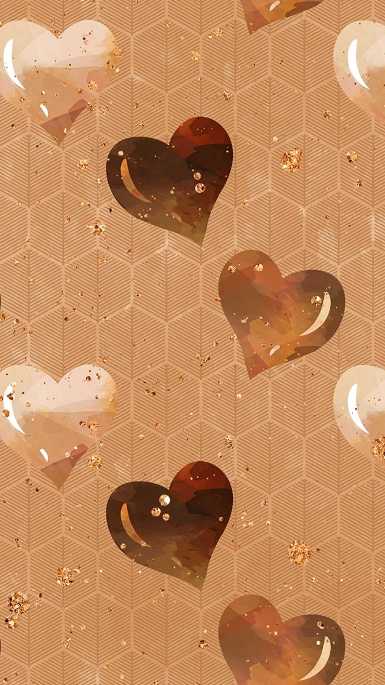 4k Brown Heart Wallpaper 1