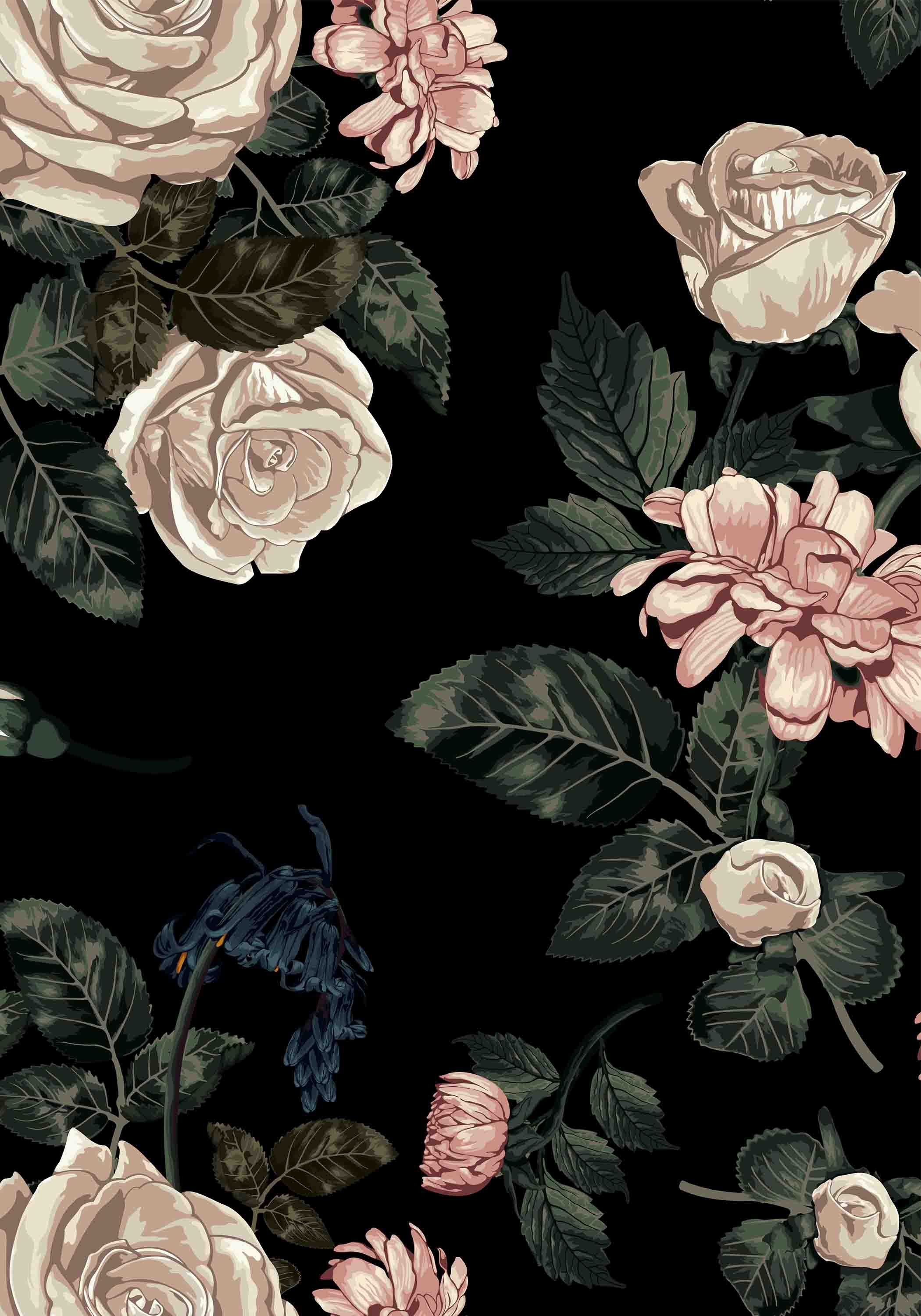 Download Dark Floral Wallpaper 1