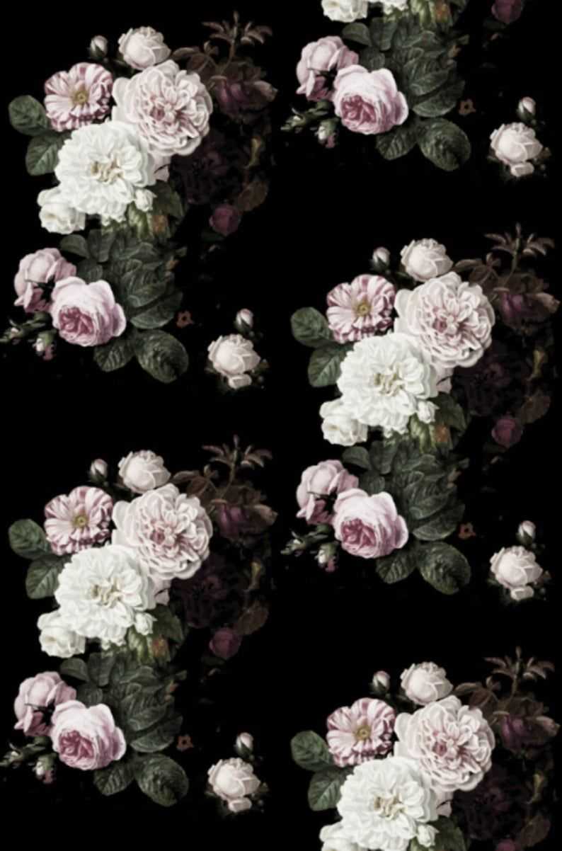 4k Dark Floral Wallpaper 1