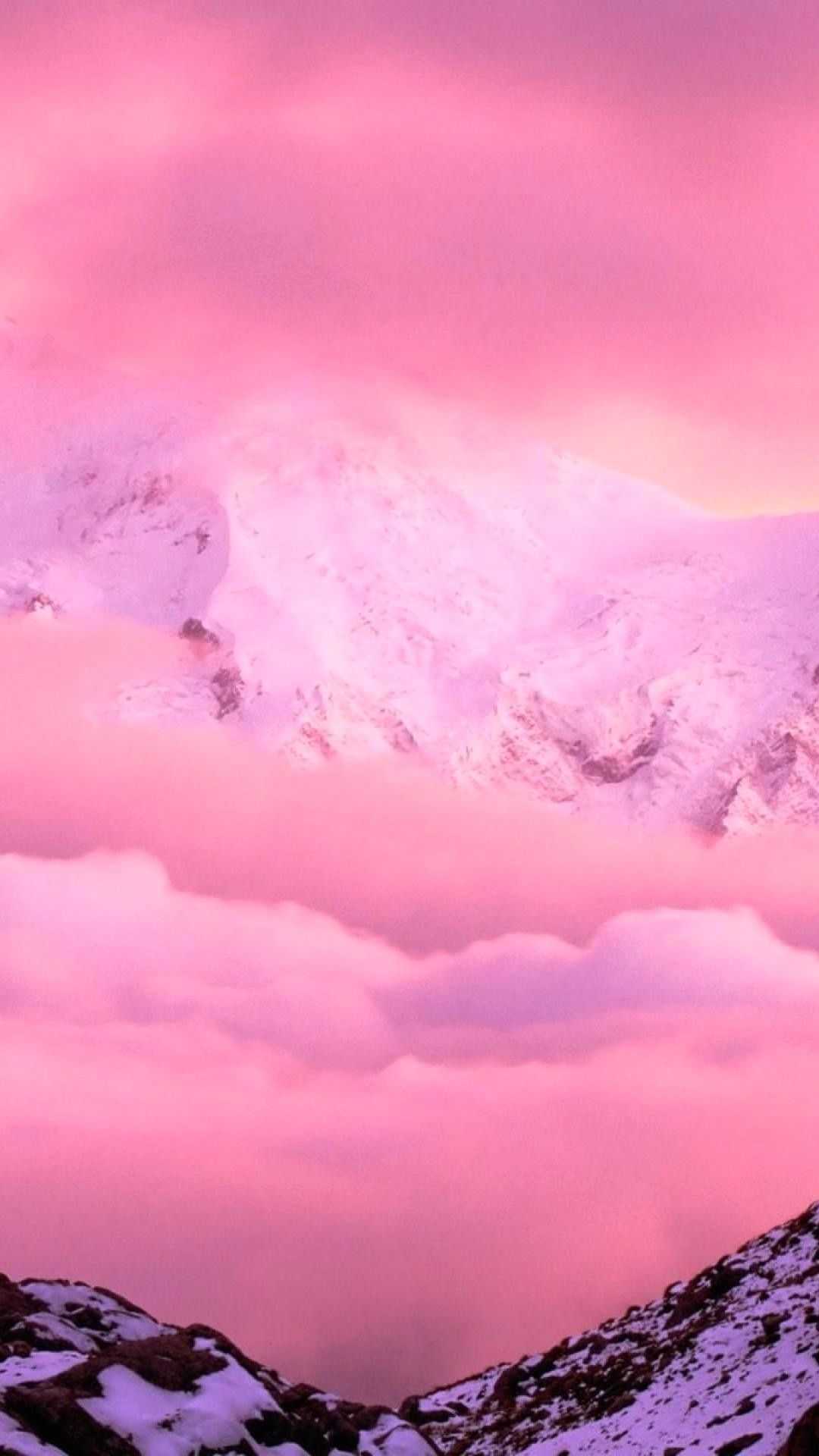 Mountain Pink Aesthetic Wallpaper 1
