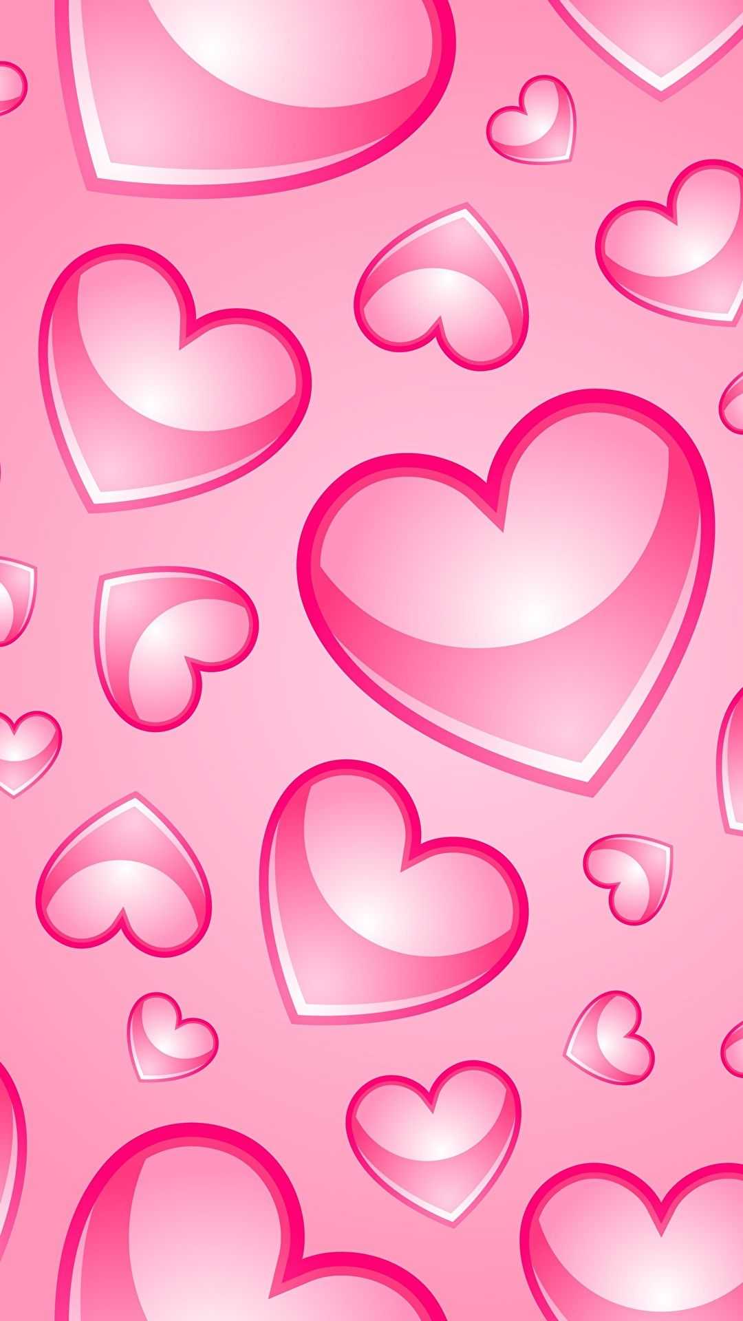 Pink Hearts Wallpaper 1