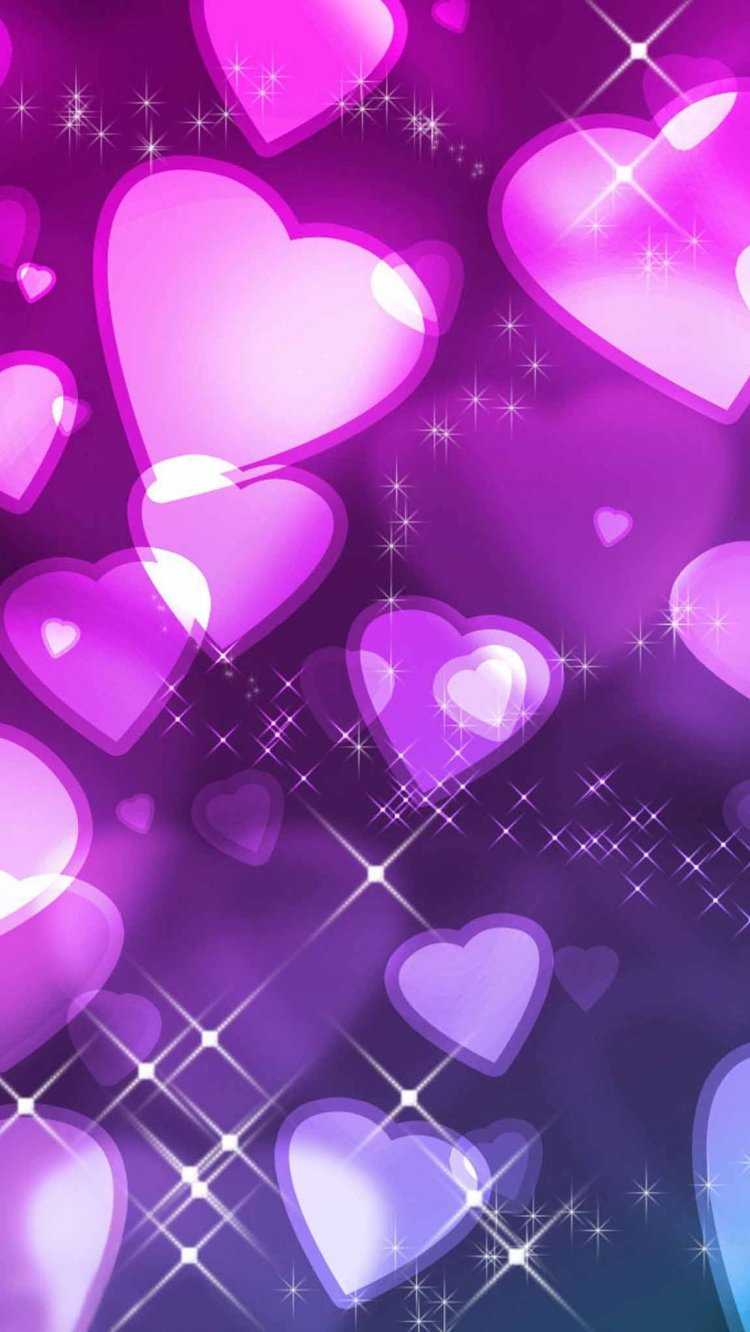 Purple Hearts Wallpaper 1