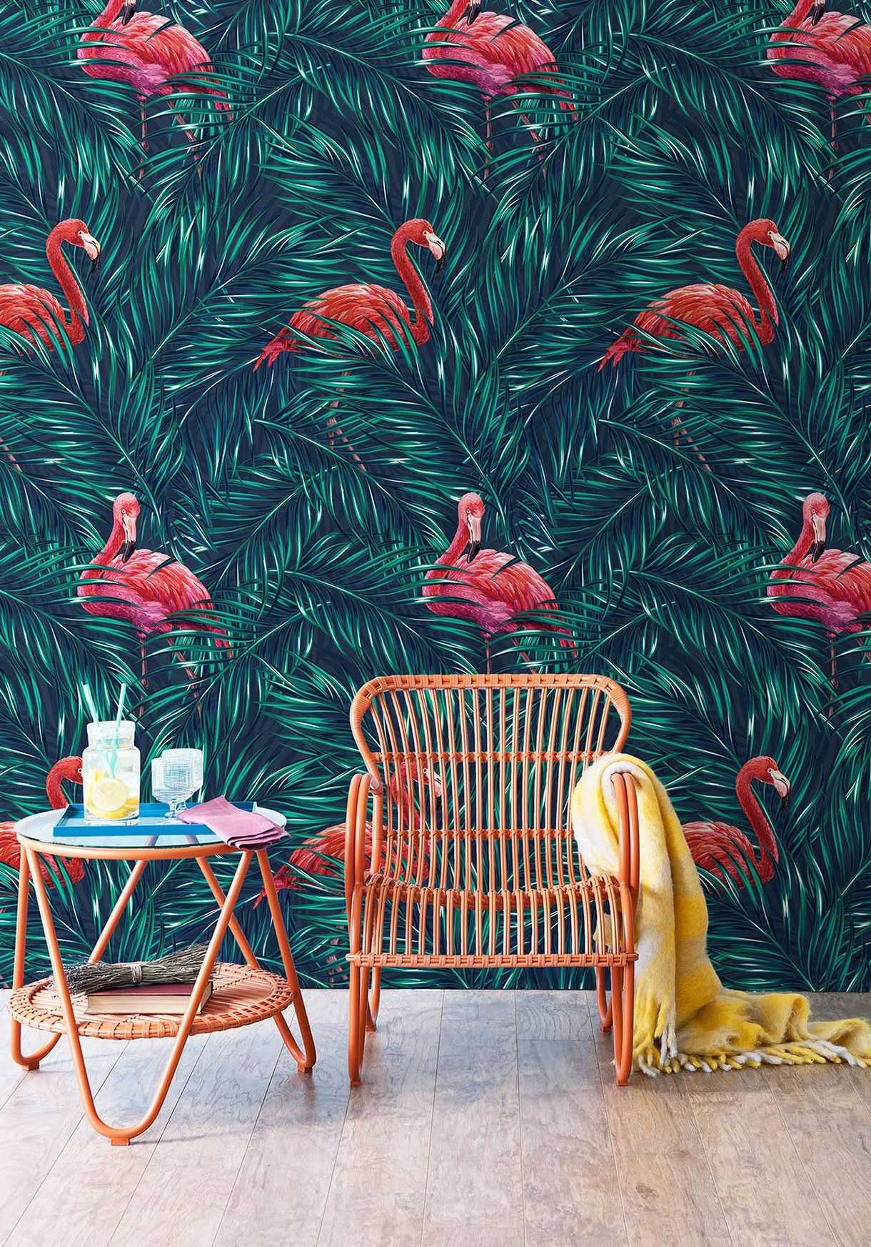 Flamingo Tropical Design Wallpaper 1