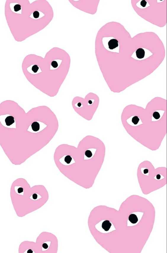 Pink Heart With Eyes Wallpaper 1