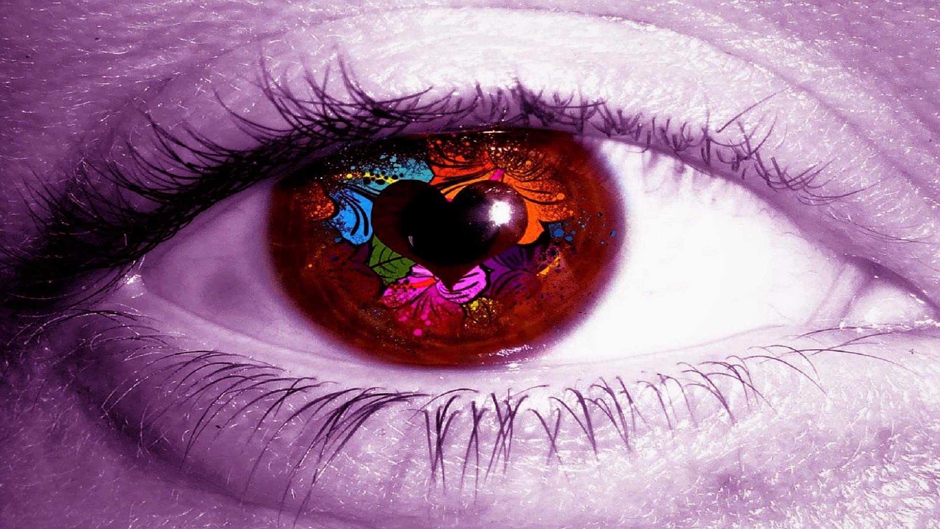 Purple Heart With Eyes Wallpaper 1