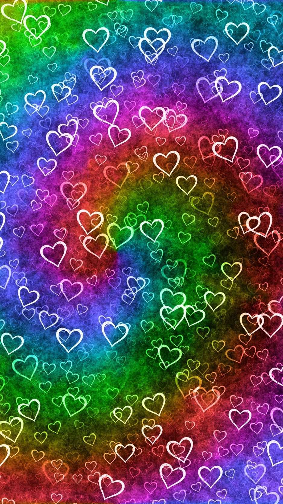 Rainbow Hearts Wallpaper 1