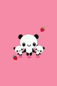Strawberry Cute Panda Wallpaper 42