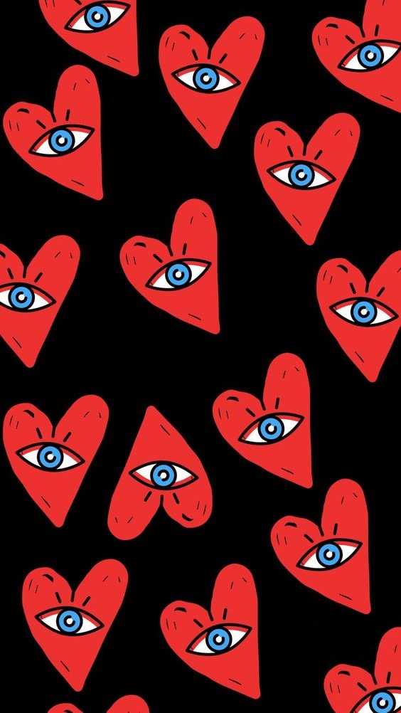 Phone Heart With Eyes Wallpaper - Wallpaper Sun
