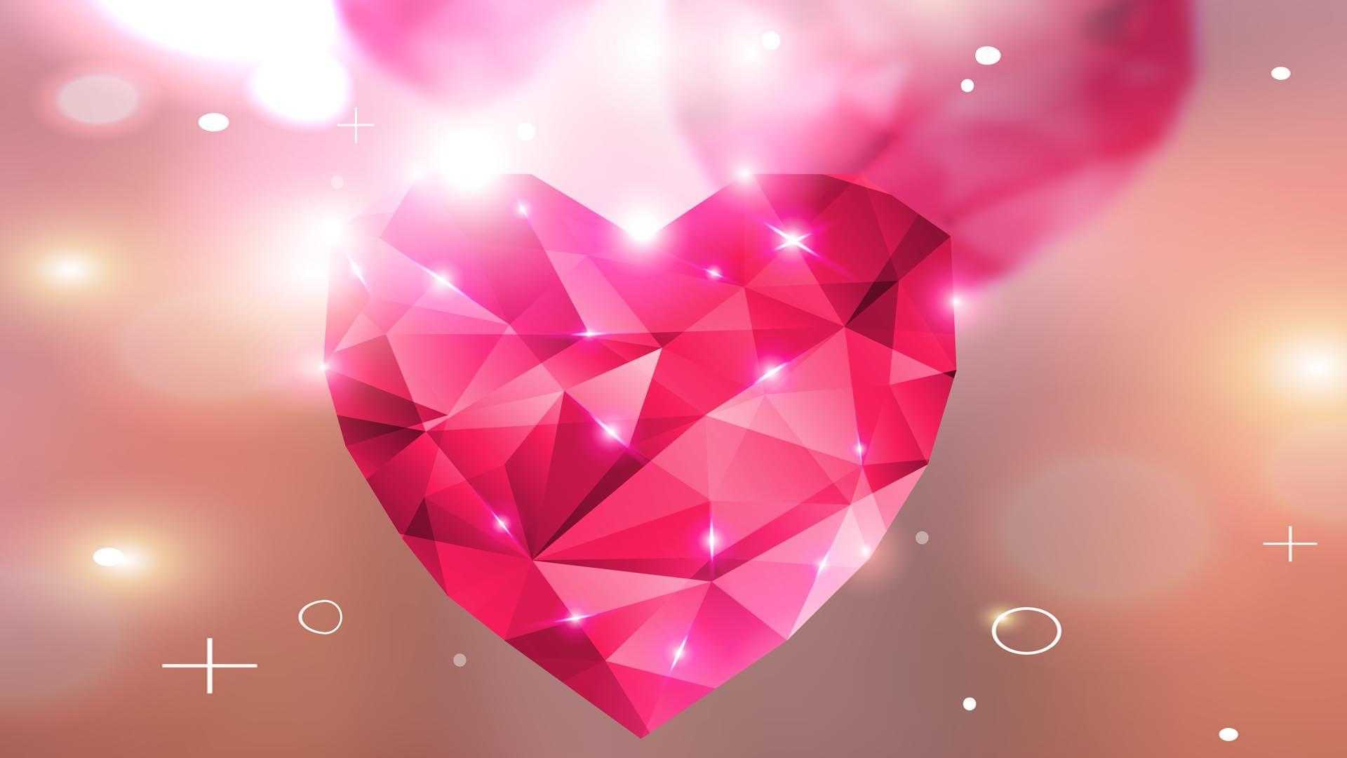 Diamond Pink Heart Wallpaper 1