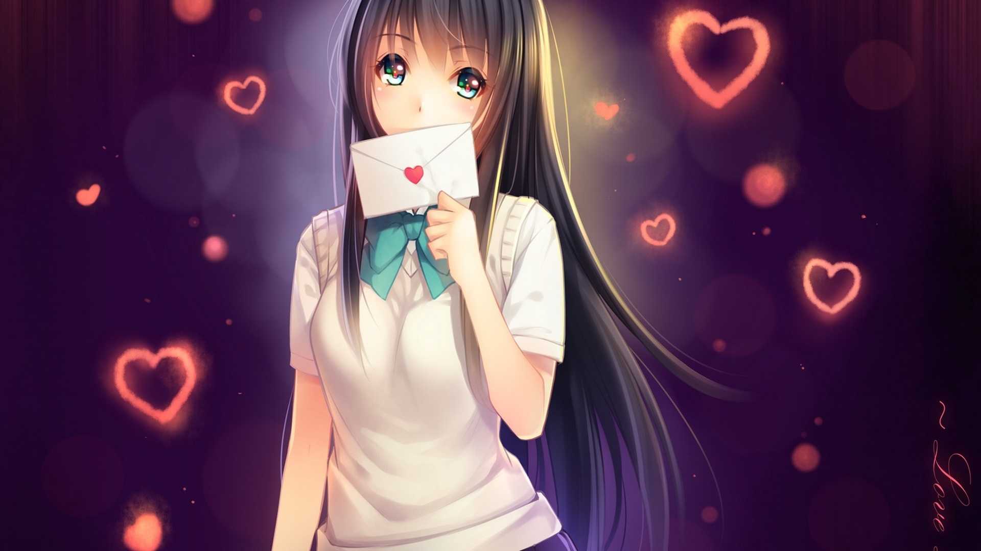Computer Cute Anime Girl Wallpaper 1