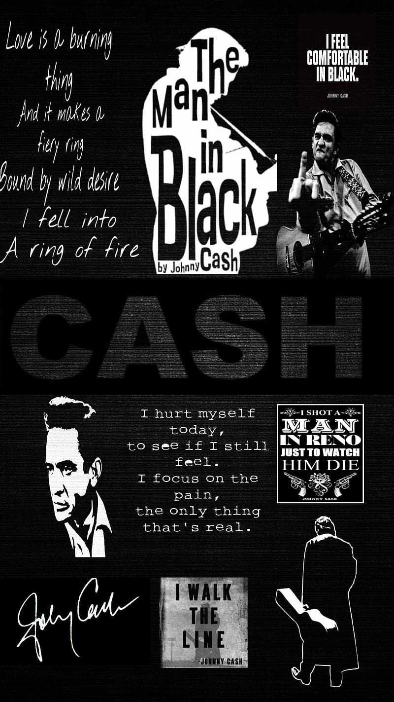Johnny Cash Wallpaper Black 1