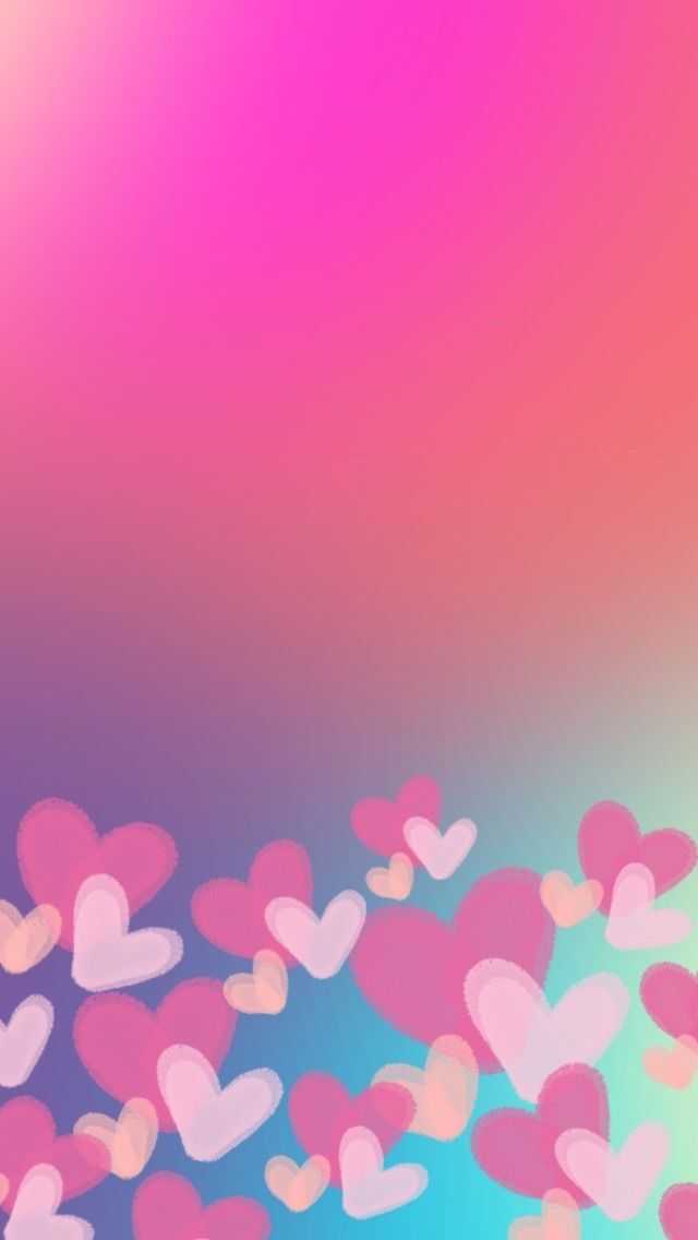 Phone Pink Heart Wallpaper 1