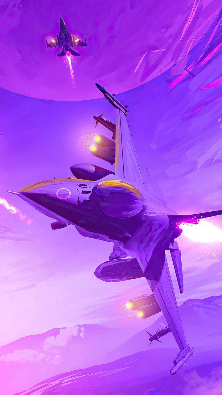 Purple Fighter Jet Wallpaper 1