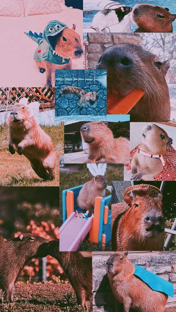 Collage Capybara Wallpaper 1