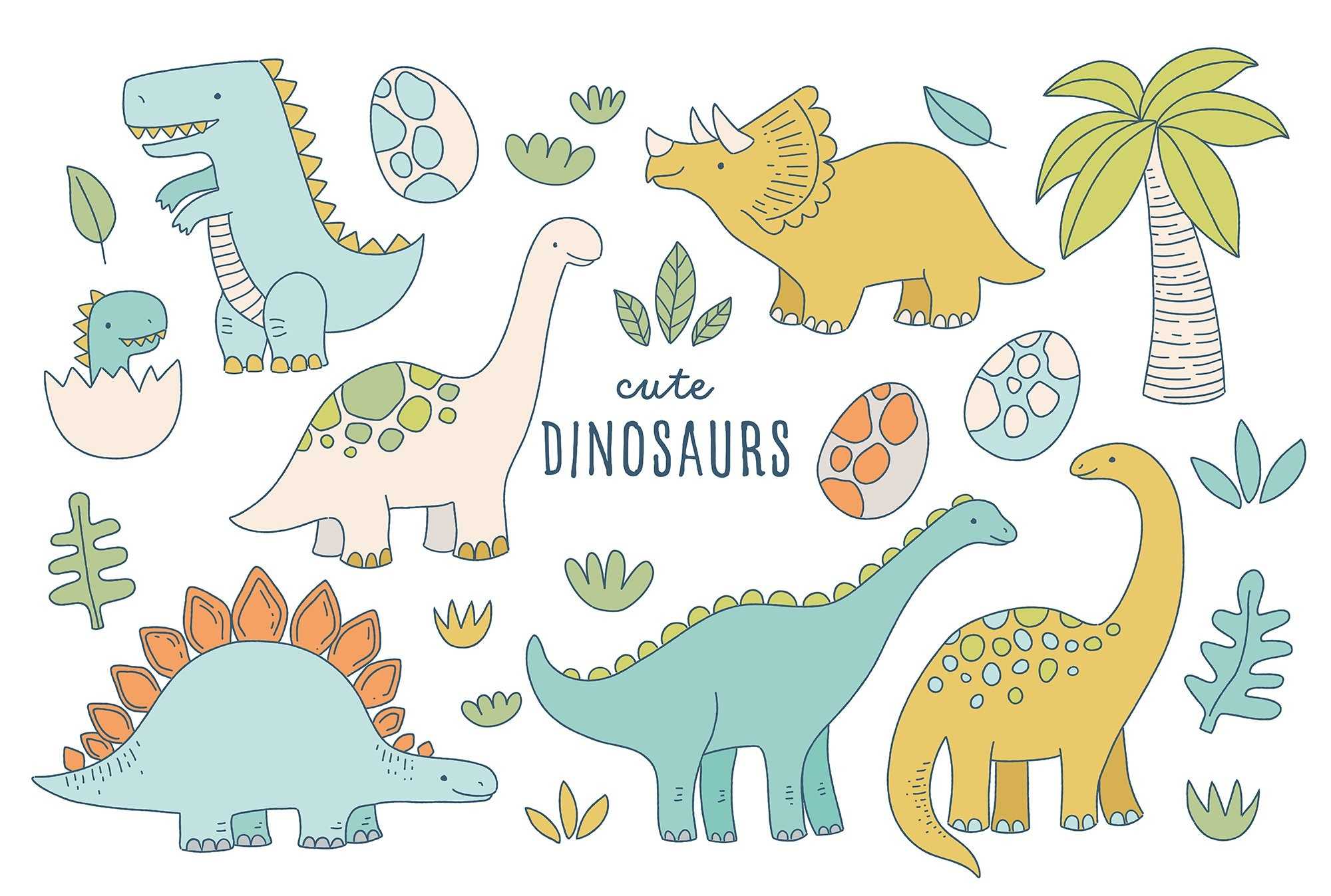 Desktop Cute Dinosaurs Wallpaper 1