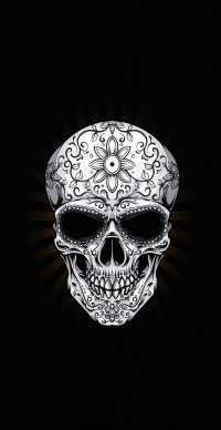 Skull All Black Wallpaper 10