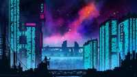 Desktop Neon City Wallpaper 18