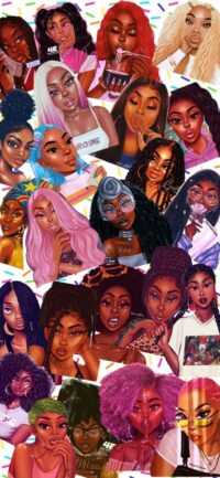 Collage Black Girl Cartoon Wallpaper 24