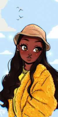Black Girl Cartoon Wallpaper 12