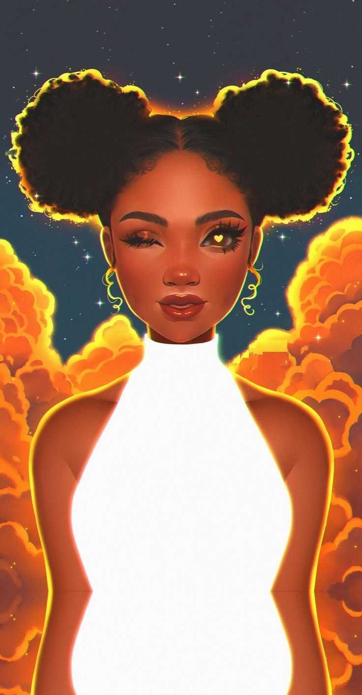Black Girl Cartoon Wallpaper 1