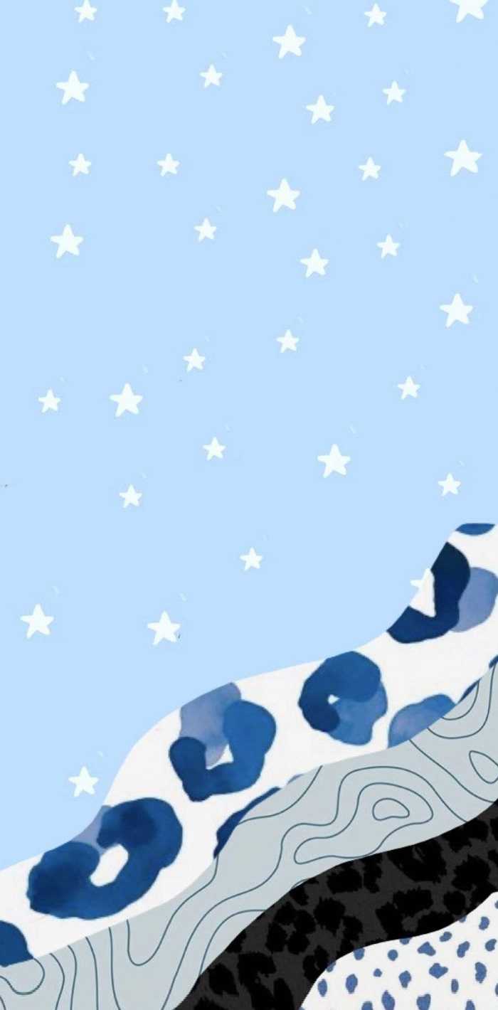 Blue Preppy Winter Wallpaper 1